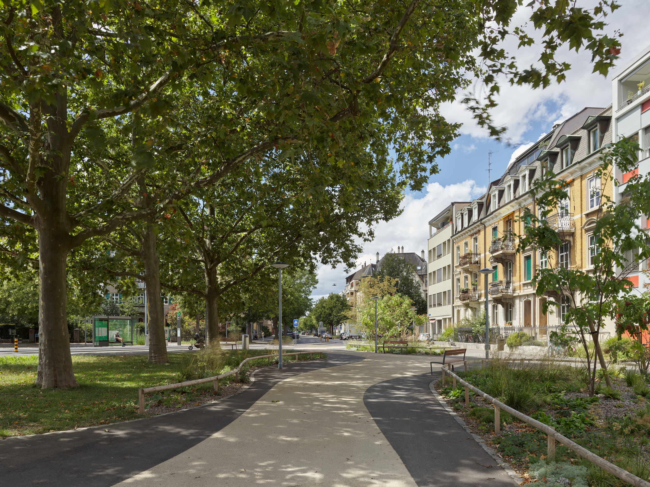 Tiefbauamt Basel · Platzgestaltung Wielandplatz · Aufnahmen 08.2023